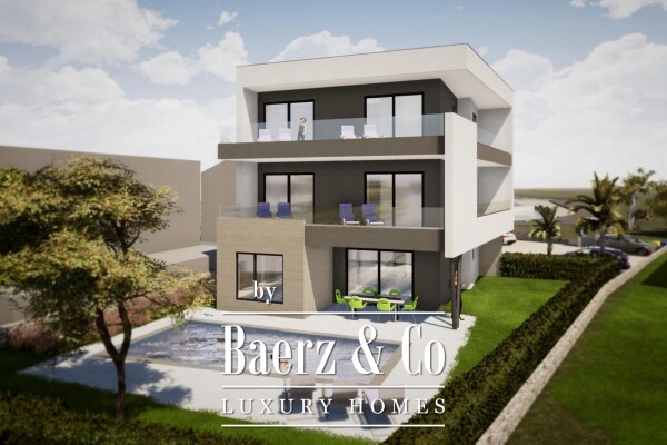 photo 11 Krk, luxury apartment in a new building, center of Njivice, first row to the sea NKP 140 m2